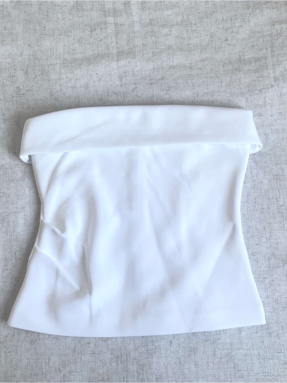 Aritzia Babaton White Strapless Fold-Over Tube Top